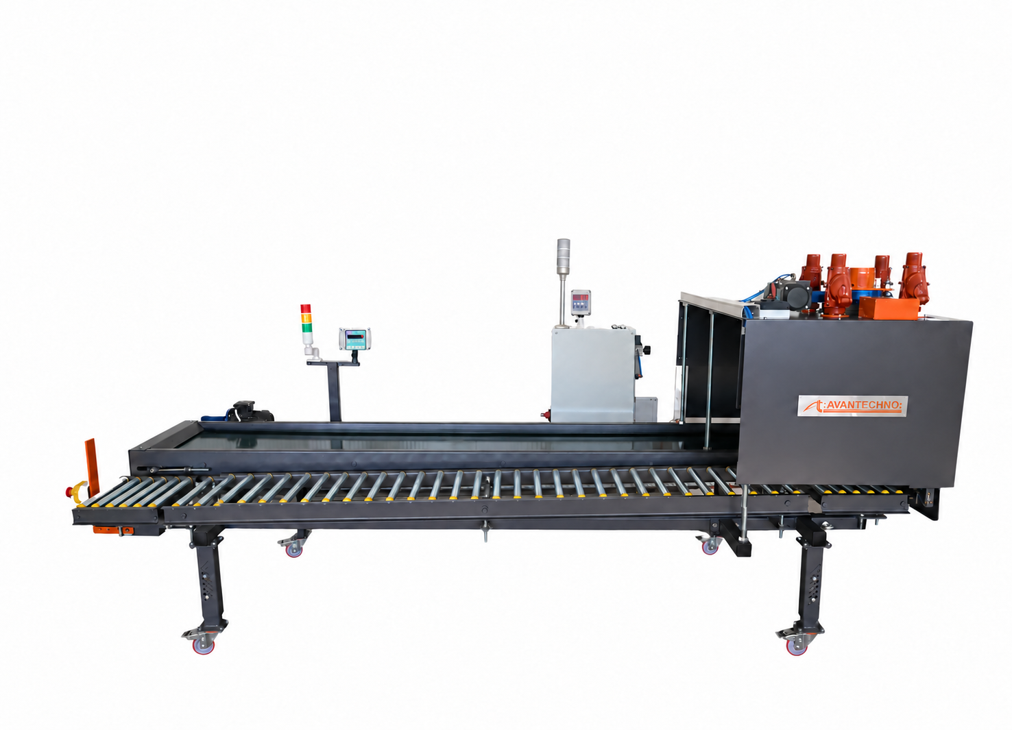 Side view of the AVANTECHNO F31 filling and weighing machine