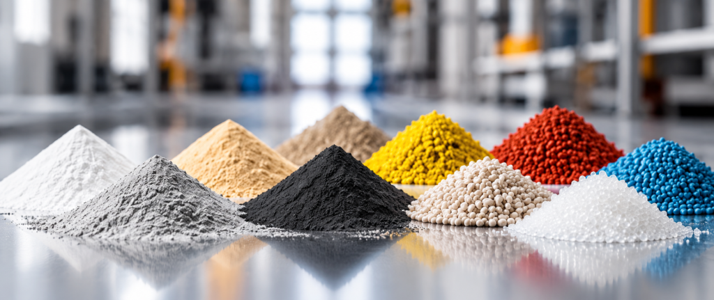 Examples of powder and free-flowing bulk materials