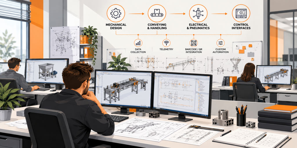 Concept illustration of AVANTECHNO engineering, automation and integration capabilities